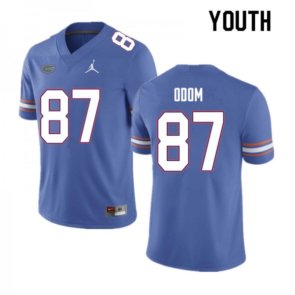 Youth #87 Jonathan Odom Florida Gators College Football Jerseys Blue